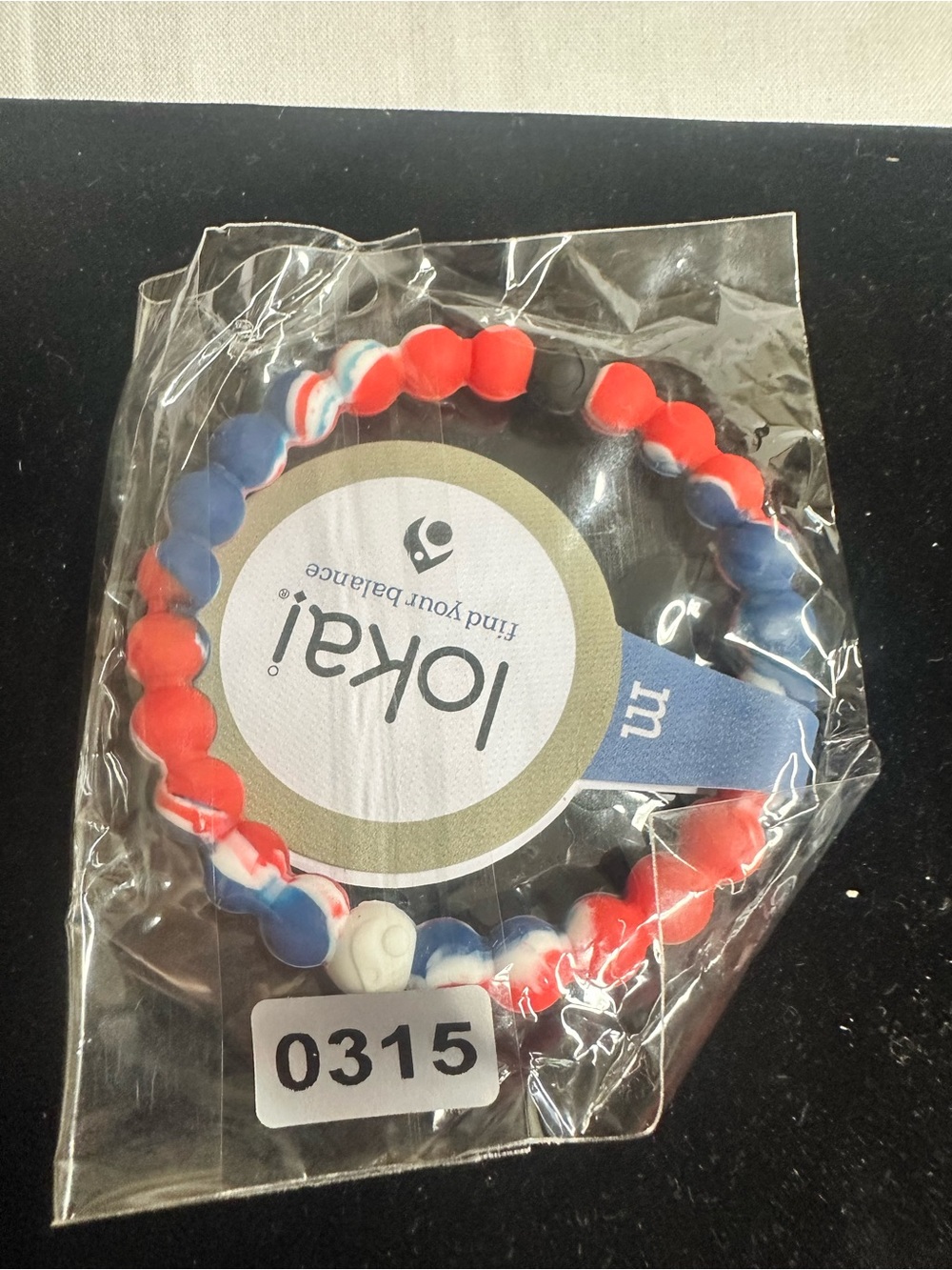 Lokai Kids Red, Blue & White Silicone Bead Bracelet